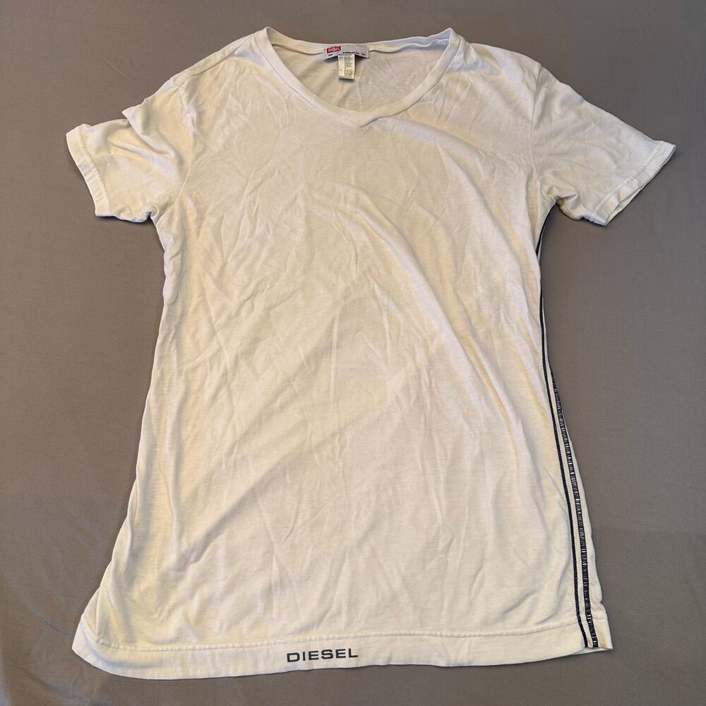 Diesel Shirt Womens Small White Stretch V Neck Light Under Garment Casual Soft